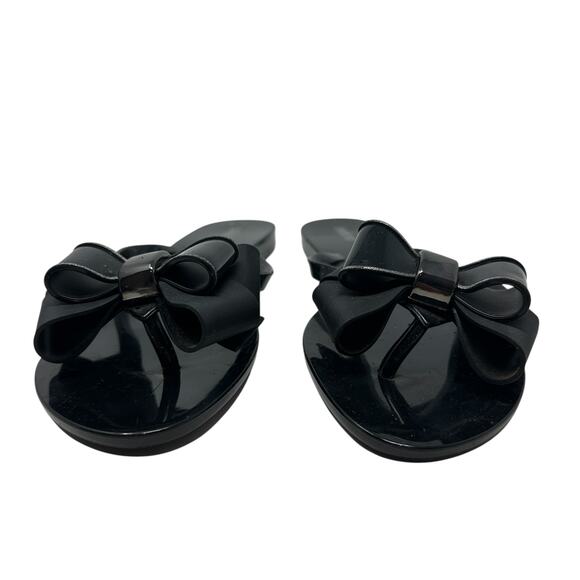 Melissa Harmonic Bow Flip Flop Thong Sandals Black Size US 9 - Picture 5 of 14